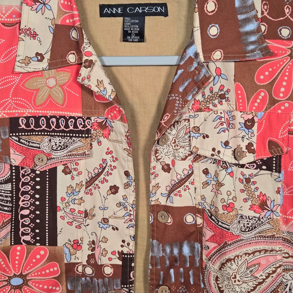 Anne Carson Patchwork Shacket. Large - Picture 6 of 10